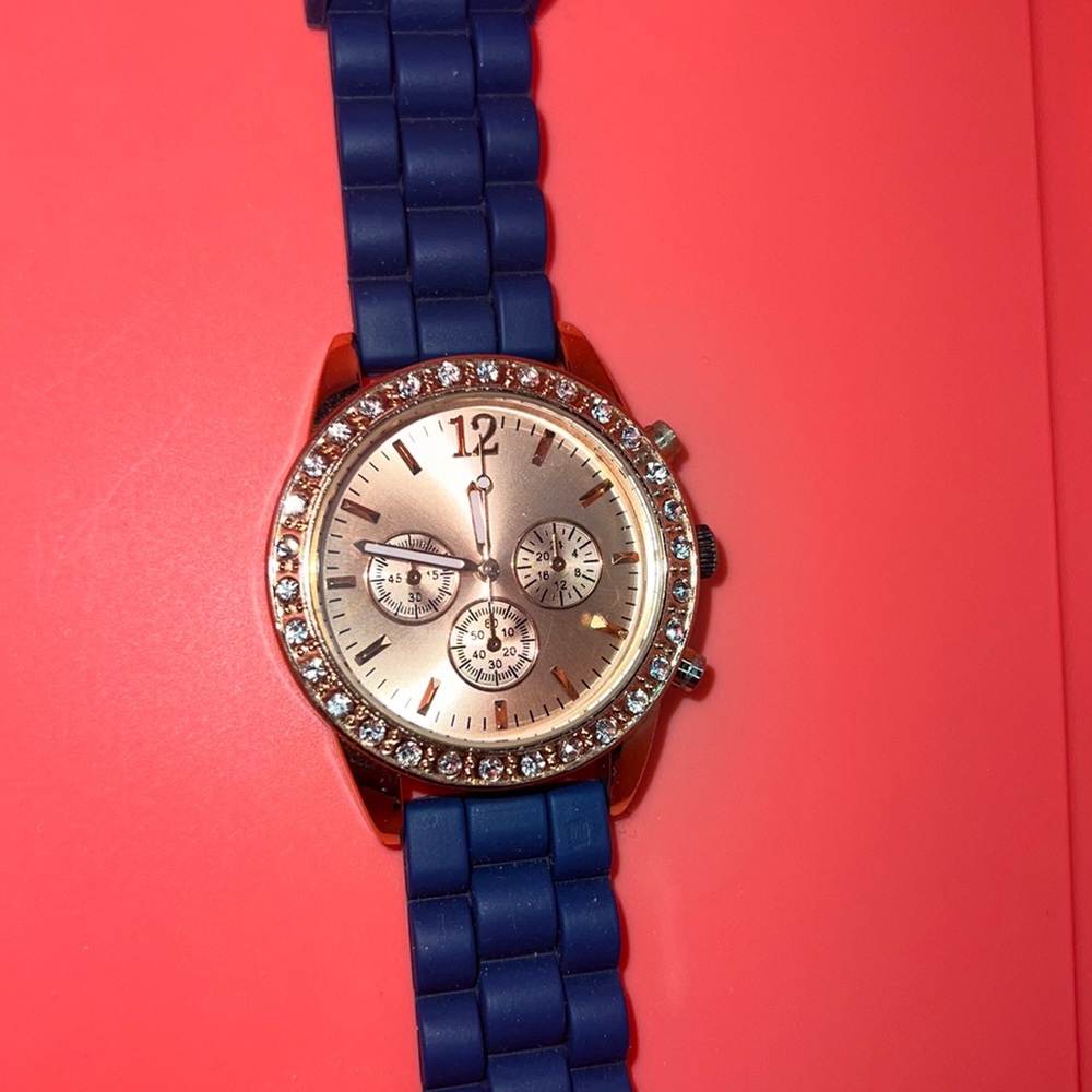 Navy and Rose Gold Watch